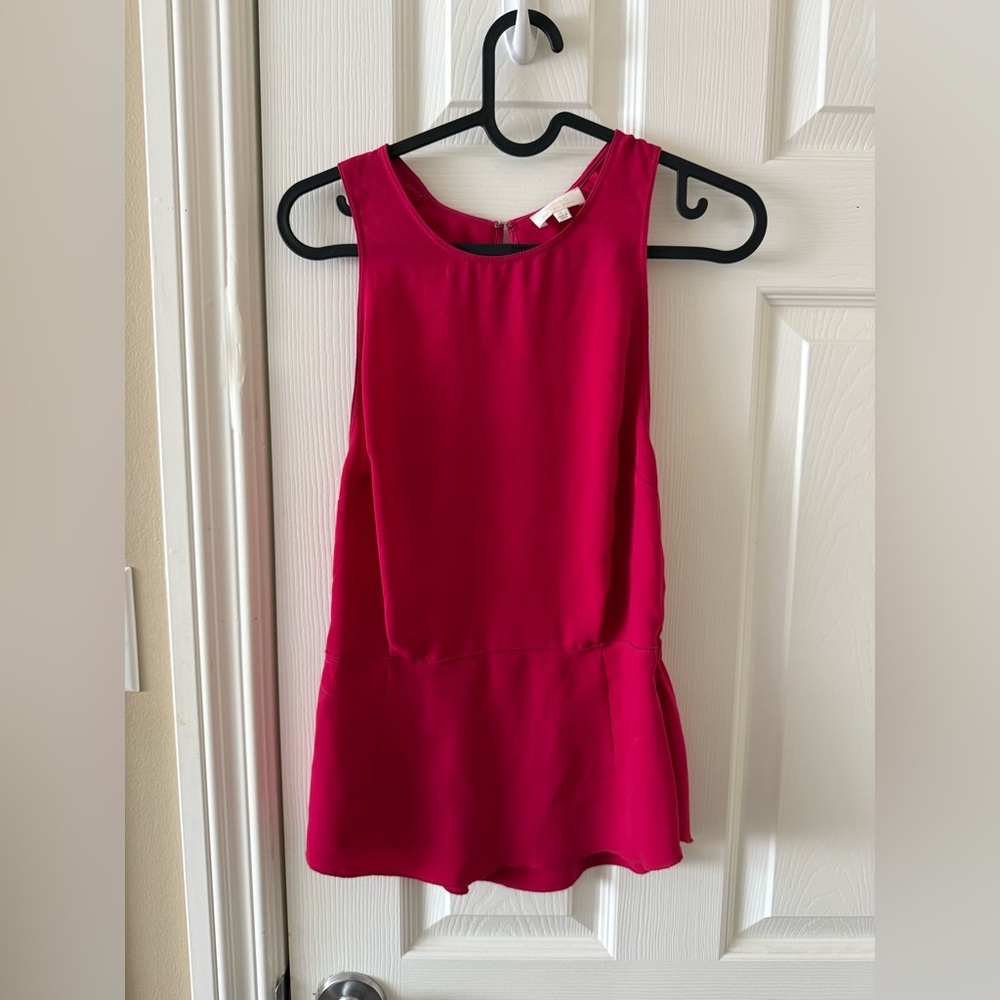 Wilfred Aritzia Filles Open Back Peplum Sleeveless Blouse Size XS